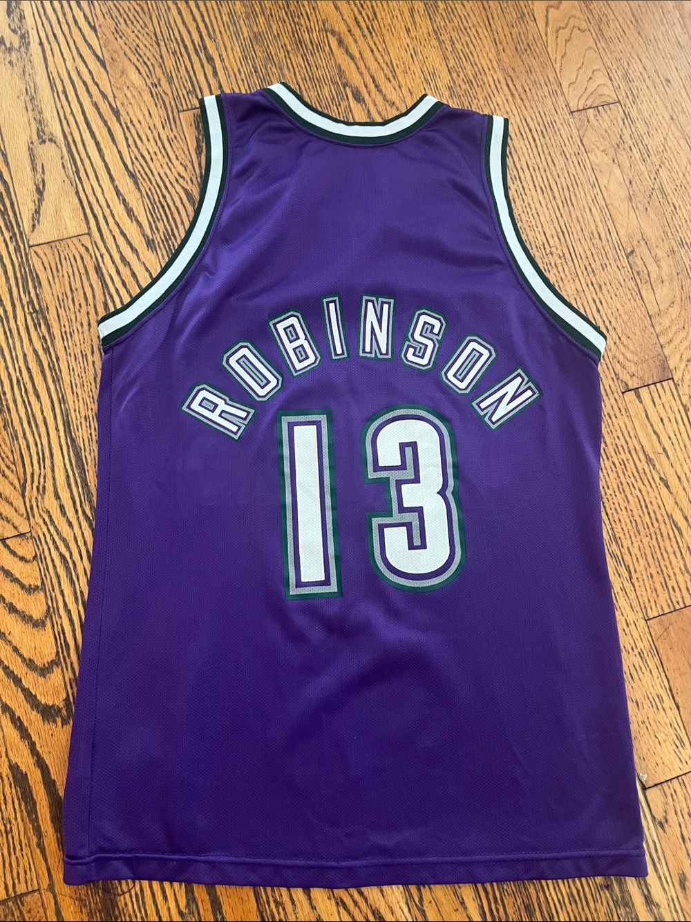 Vintage 90s Champion Glenn Robinson #13 Milwaukee Bucks NBA Basketball Jersey